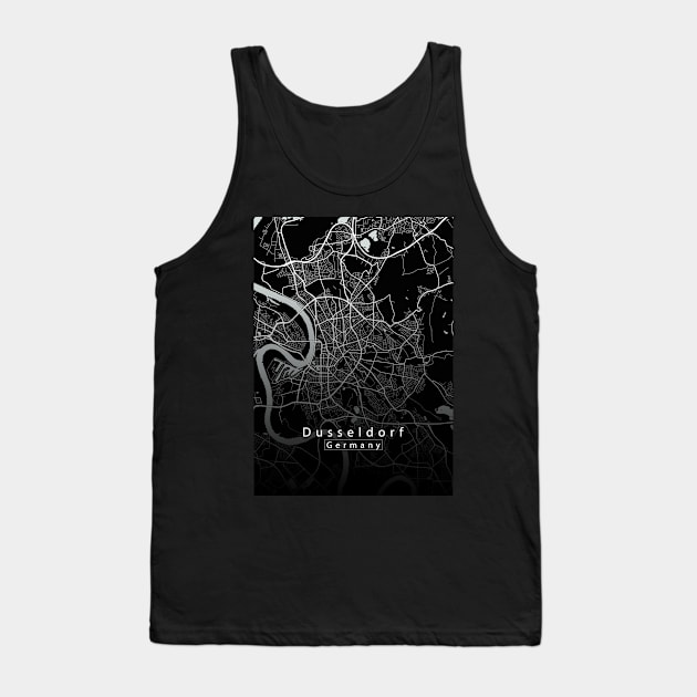 Dusseldorf Germany City Map dark Tank Top by Robin-Niemczyk